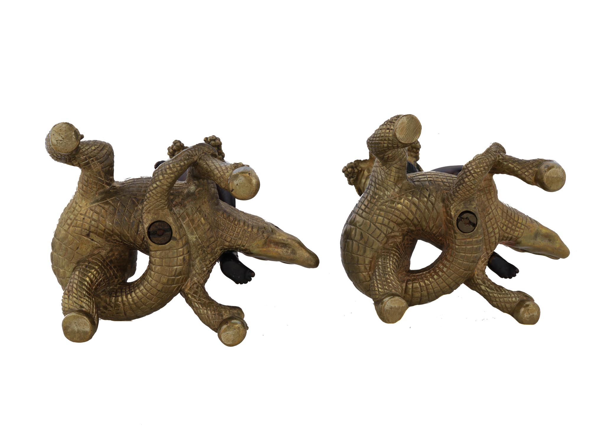 PAIR OF CROCODILE AND CUPID CANDLESTICKS C. 1810 PIC-5